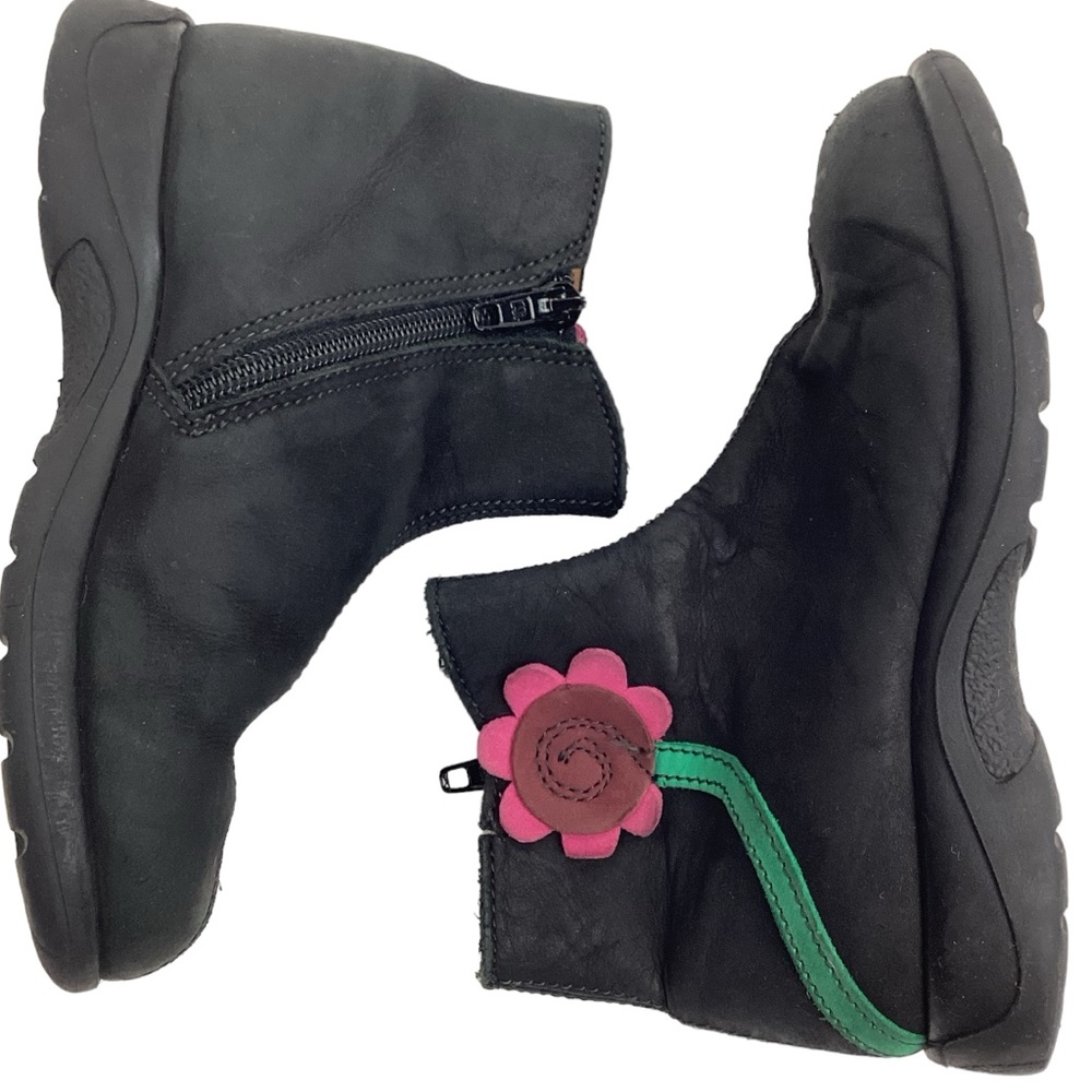 Made in Italy MELANIA Leather Youth Side Zip Bootie 12.5 US
